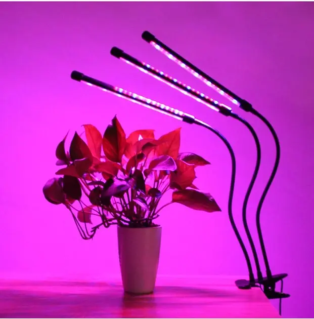 Ультрафіолетова світлодіодна фітолампа GrowLight для рослин (3 лампи) з таймером - фото 5