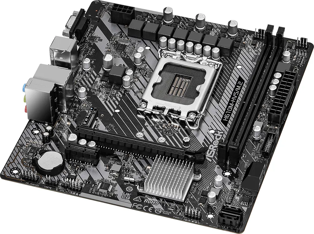 ASRock H610M-HVS/M.2 R2.0 (1700/H610, 2*DDR4, 1xPCIex16, HDMI/VGA, 4xSATAІІІ, M.2, GLan, 7.1ch, mATX - фото 3
