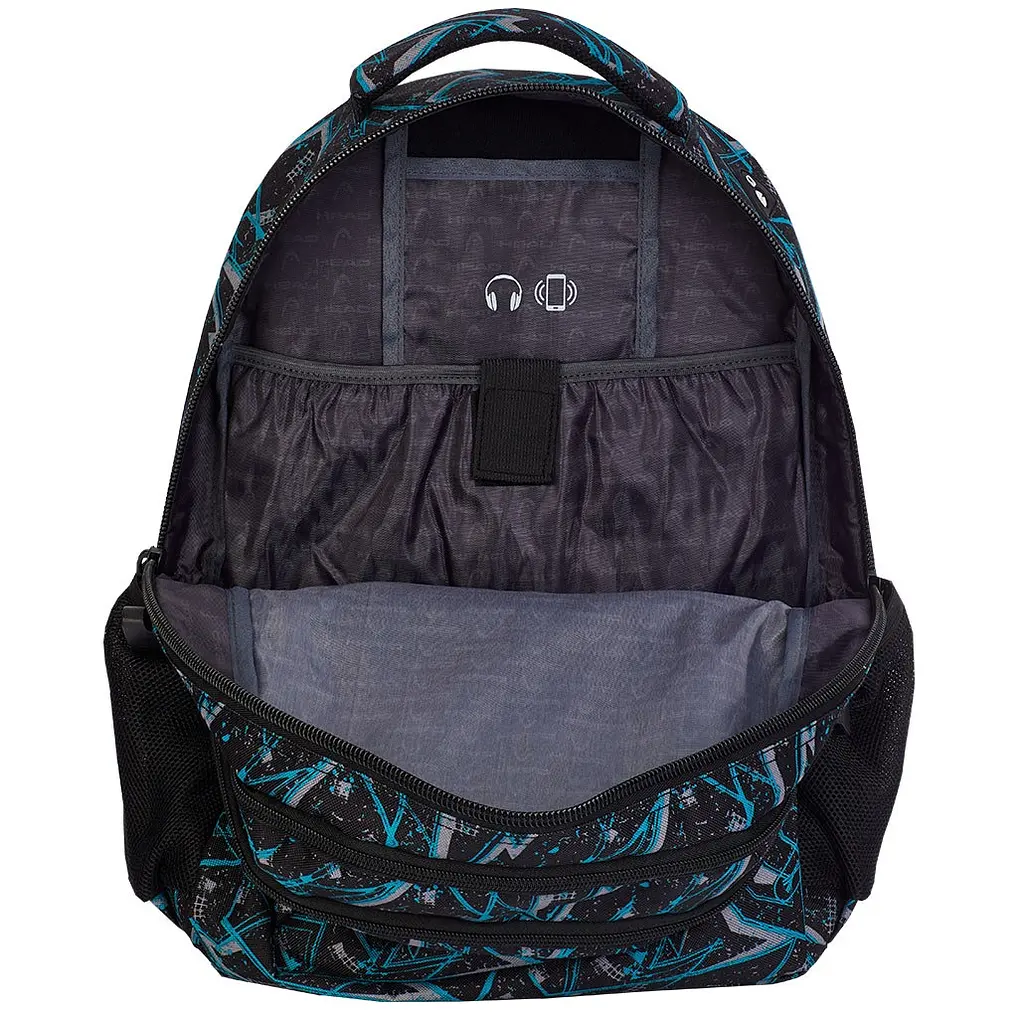 Рюкзак шкільний ортопедичний Head 3 HD-256 46х32х19 см чорний з блакитним (502019032) - фото 3
