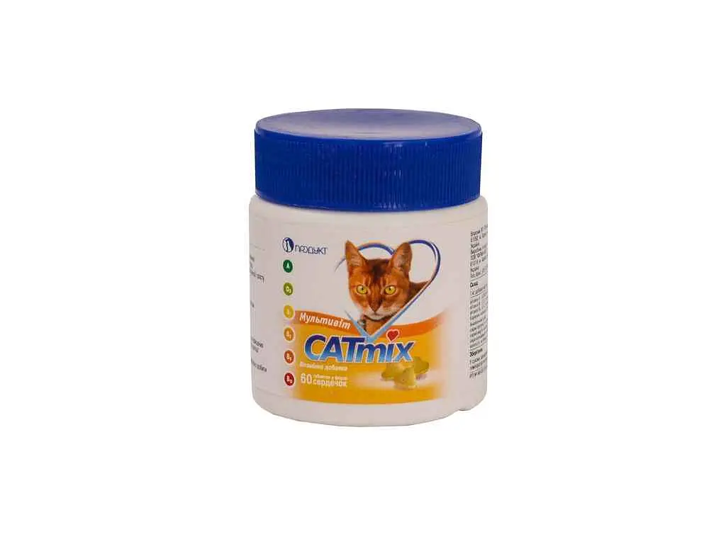 Вітаміни Продукт Вітамінна добавка CATMIX Мультивіт 60табл