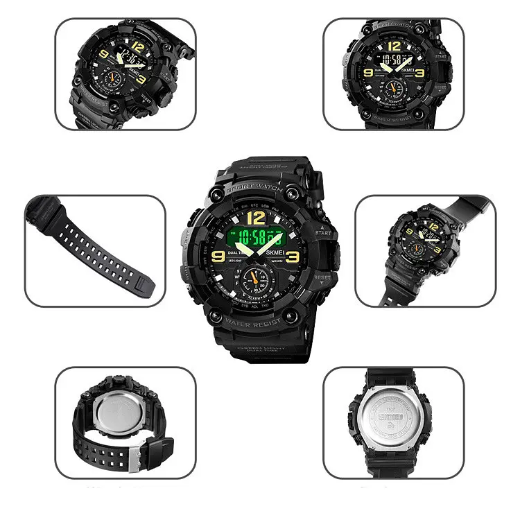 Наручний годинник чоловічий Skmei 1637 Black, 1637BK (18438) - фото 6