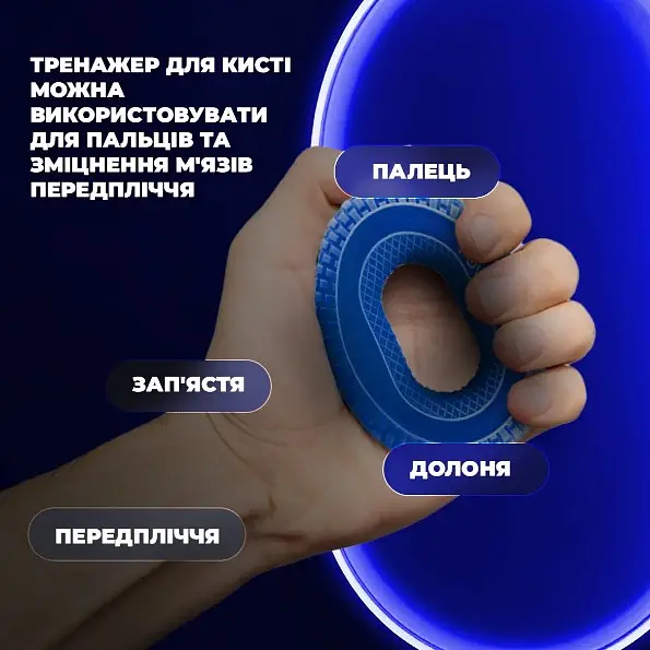 Эспандер кистевой PowerPlay силиконовый PP-4333 Hand Grip Light 15 кг Синий (PP_4333_Blue_15kg) - фото 4