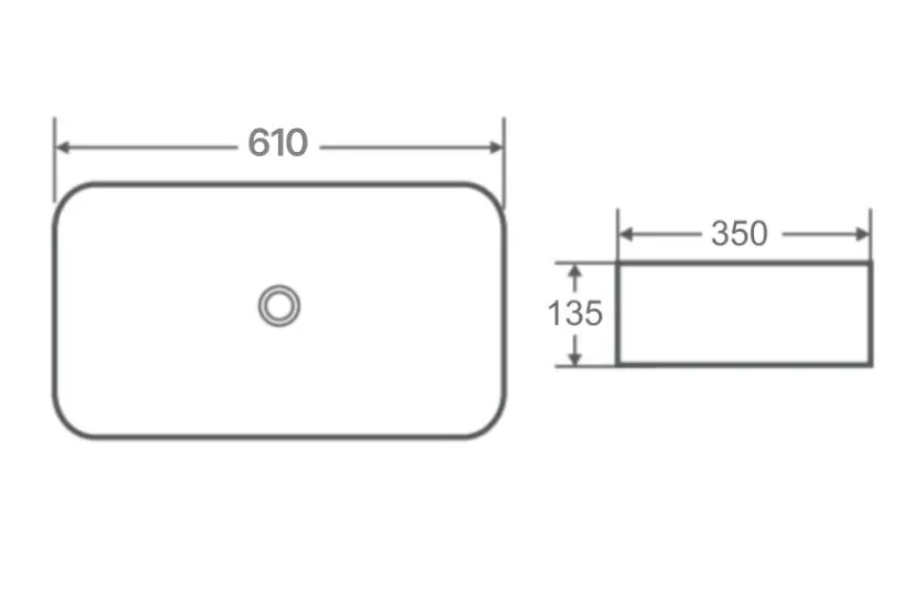 Раковина накладная Qtap Tern 610x350x135 мм, White, прямоугольная, без донного клапана QT17118140W - фото 5