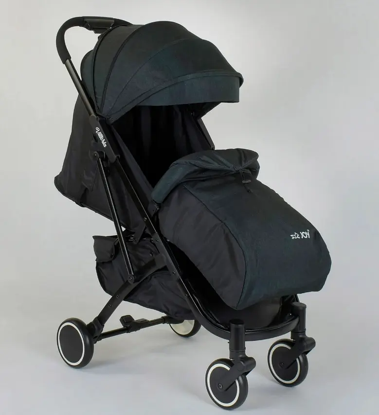 Коляска детская прогулочная JOY Vittoria 30883 цвет Тёмно-Зеленый Лён, стальная рама, футкавер, телескопическая ручка, в коробке - фото 4