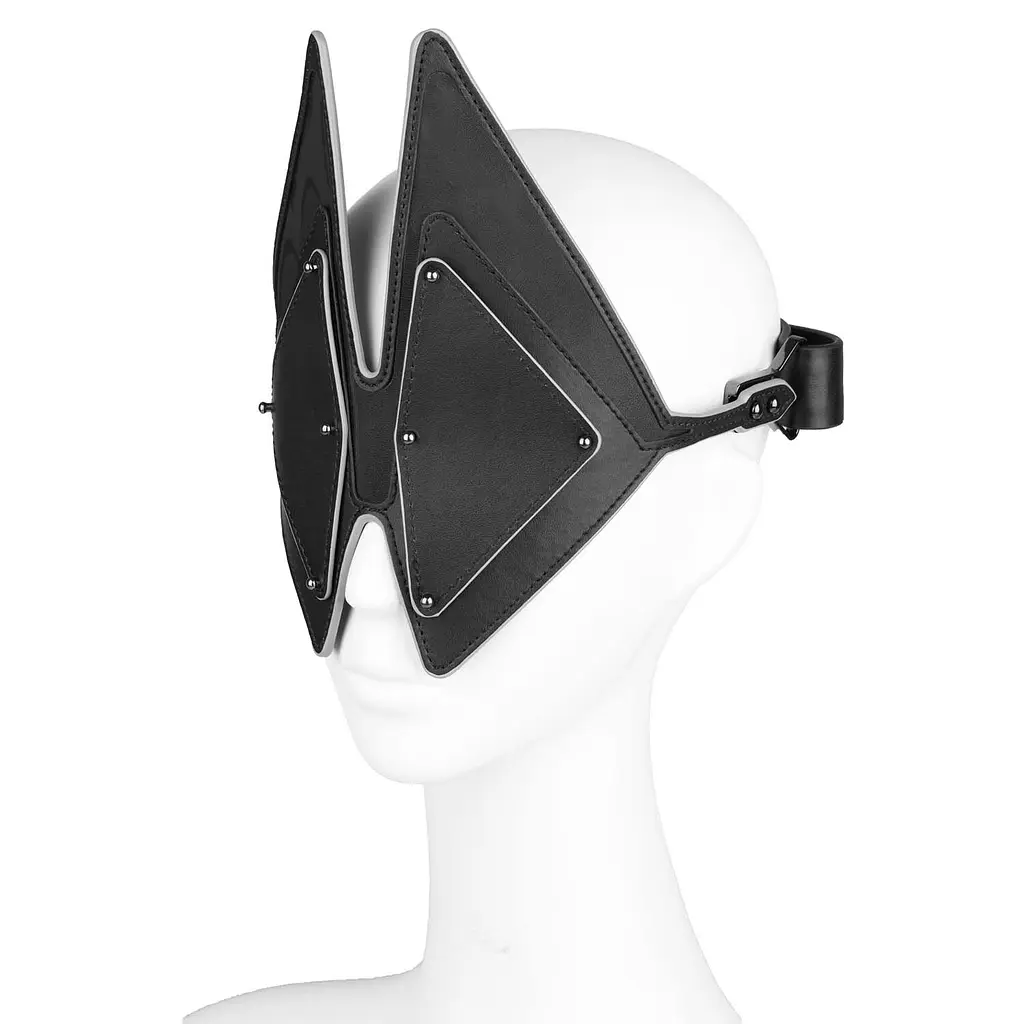 Маска на очі LOCKINK Vixen Blindfold, чорна, натуральна шкіра, регульований обсяг - фото 4