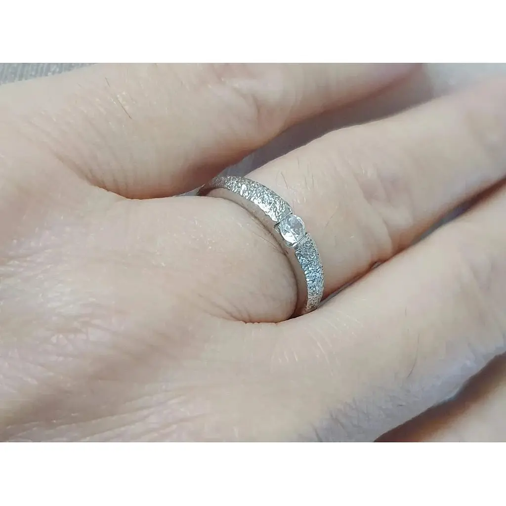 Срібне кільце Silvex 925 з алмазною гранню і фіанітом. К2Ф/867 16,5 - фото 2