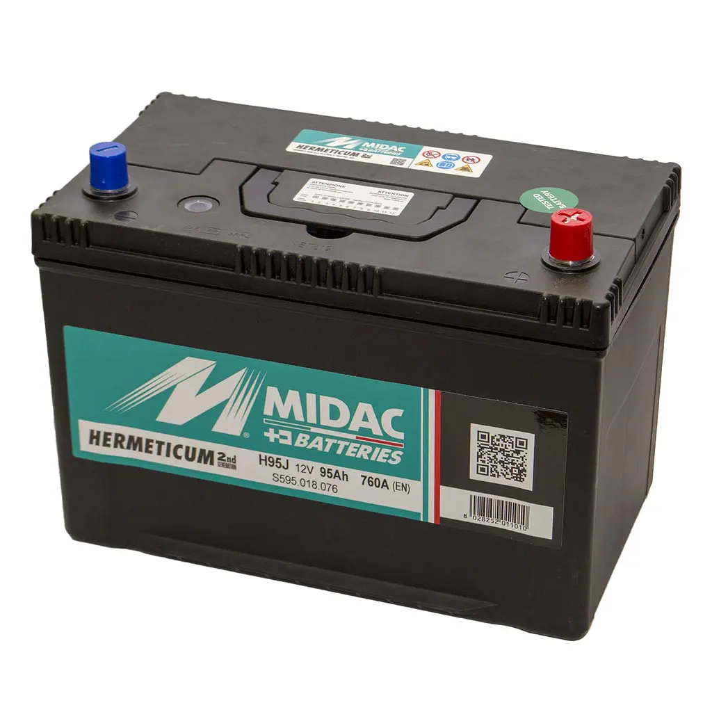 Аккумулятор 6СТ-95A MIDAC HERMETICUM Asia, 12V, 95Ah (-/+), 12В, EN760А - фото 3