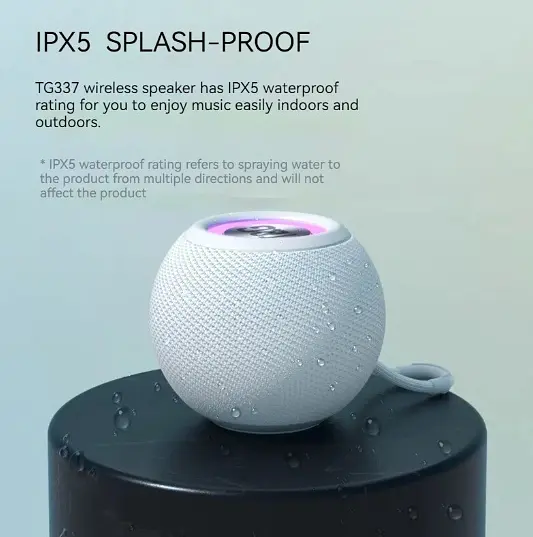 Бездротова колонка T&G TG-337 з Bluetooth RGB-підсвіткою та радіо Білий (TG-337O) - фото 6