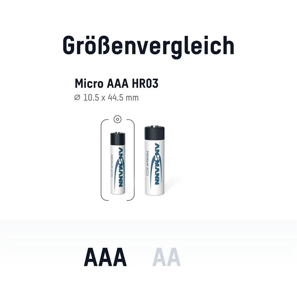 Аккумуляторы Ansmann AAA/HR03 NI-MH 1100 mAh BL 4 шт (5035232) - фото 8
