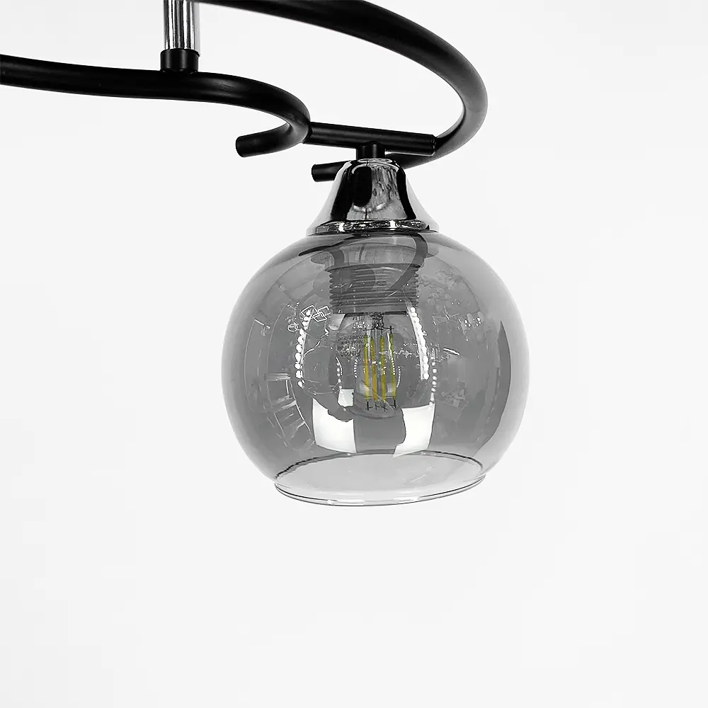 Современная люстра в черном корпусе на 2 графитовых плафона Ст. 11585/2D | Line F - фото 3