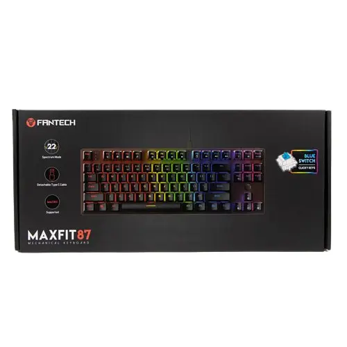 Клавіатура Fantech MAXFIT 87 MK856 Blue Switch LED індикатори чорна (ЦУ-00035126_1498) - фото 2