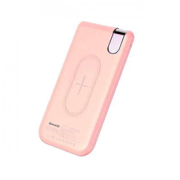 Портативна батарея Powerbank Baseus Thin Version Wireless Charger 10000 mAh PPALL-QY04 Pink - фото 4