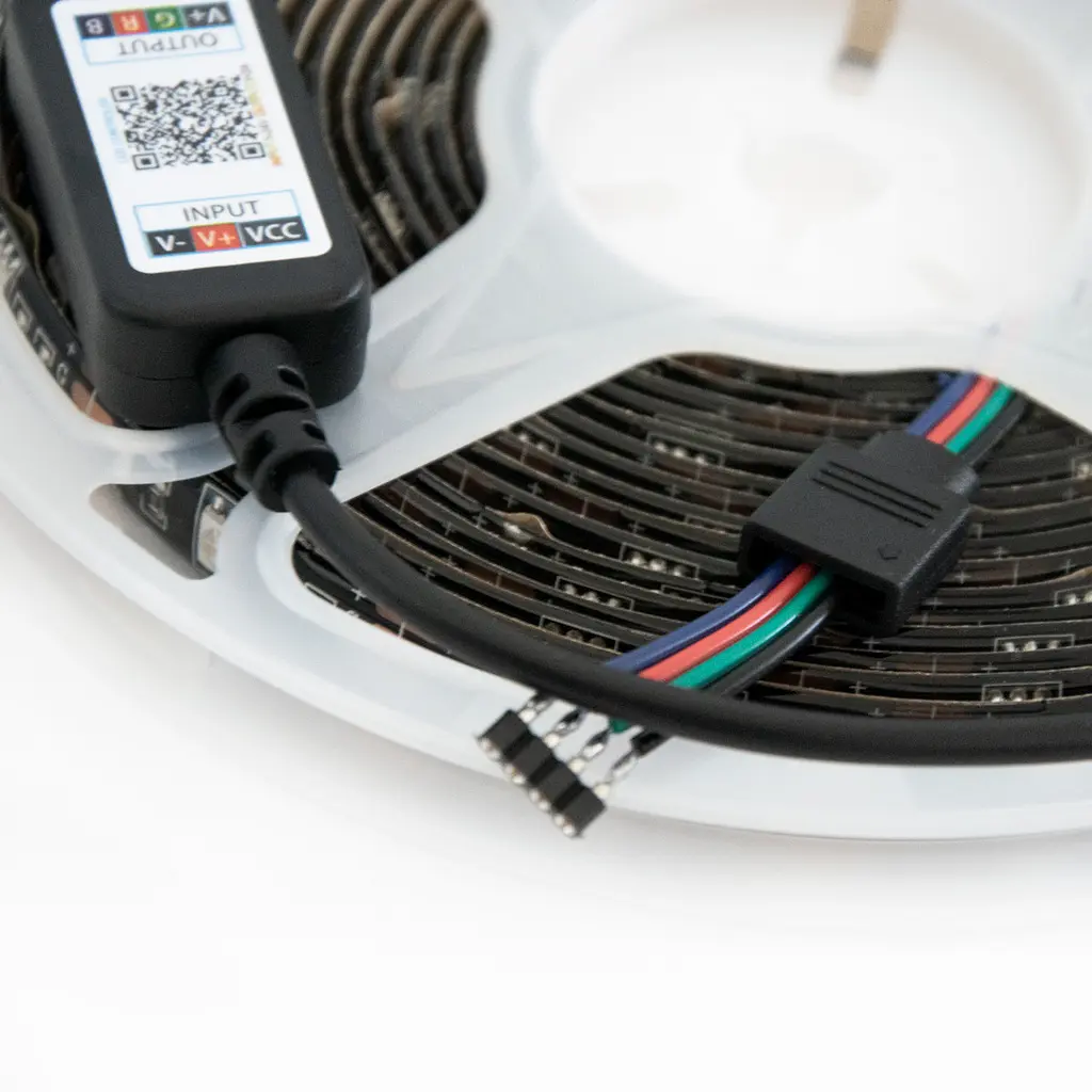 Светодиодная лента 5м разноцветная полоса RGB Bluetooth 5050 MEIQ-IT RGB strip light - фото 6