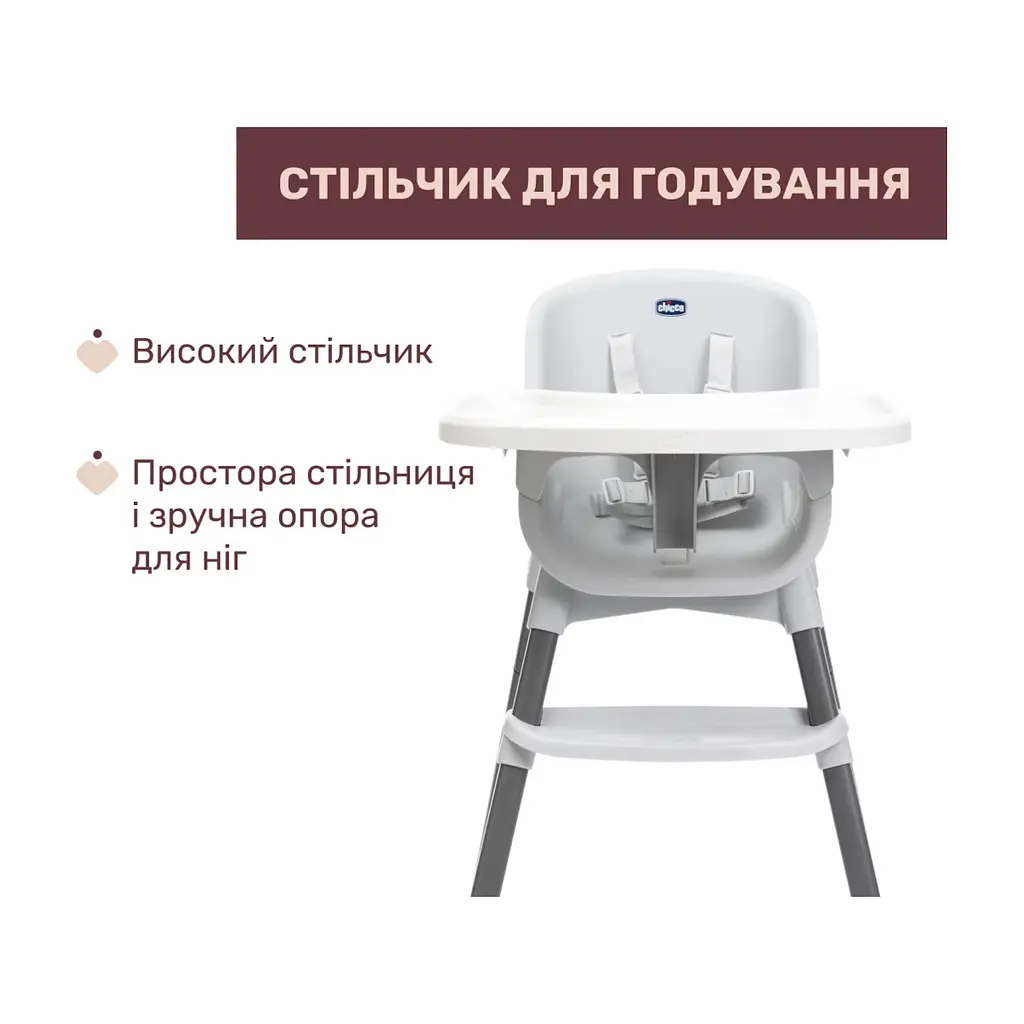 Стілець для годування Chicco Polly Zest, білий (87170.77) - фото 2