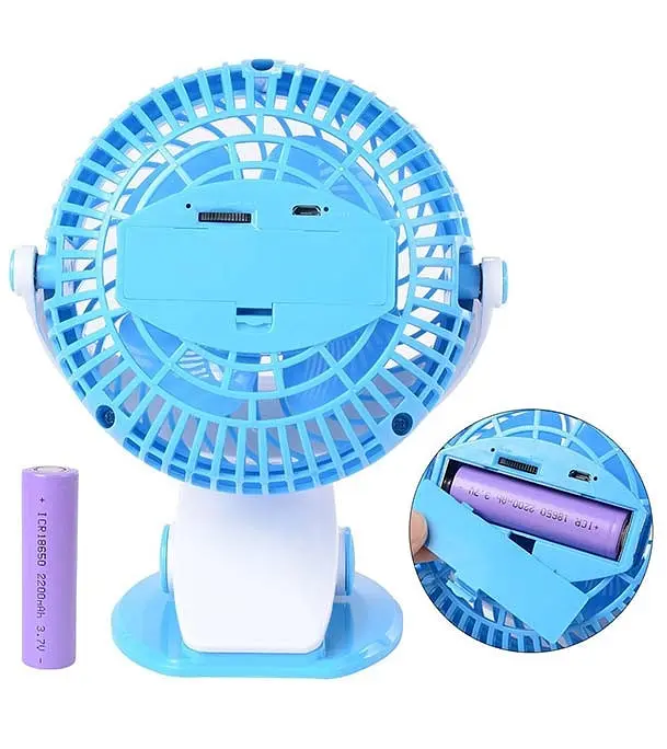 Настольный портативный мини вентилятор Mini Fan ML-F168 бытовой на аккумуляторе от USB с прищепкой - фото 4