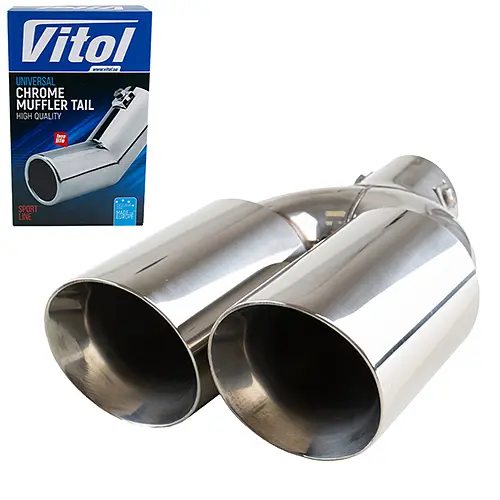 Насадка на подвійний глушник Vitol 300 x 2-89 x 64 мм Хром (НГ-0260A) - фото 2