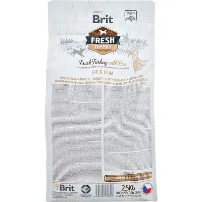 Сухий корм для собак Brit Fresh Turkey/Pea Light Fit and Slim Adult 2.5 кг (8595602530809) - фото 2