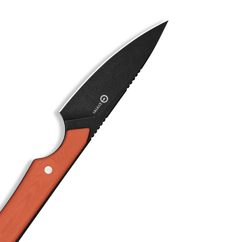 Ніж фіксований кишеньковий Civivi High Grass Field Knife (7,4 см) 14C28N / G10 помаранчевий з чохлом - фото 7