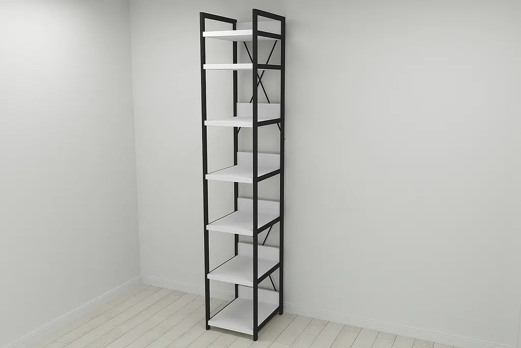 Шафа Гардероб Уні секція 4 серії Конект Ferrum-decor 220x40x50см Чорний метал ДСП Білий 32 мм (FRD-104547) - фото 7