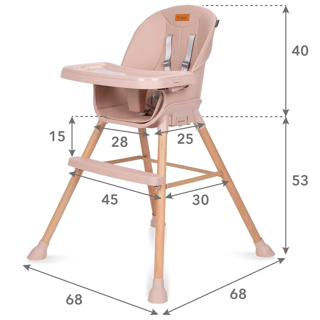 Стульчик для кормления Kidwell Eatan Wood 4 в 1 Pink (5901130090990) - фото 12