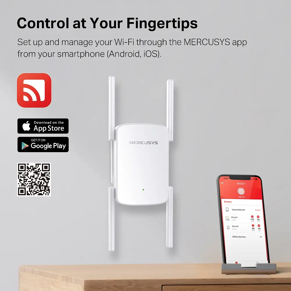 Повторювач Mercusys Wi-Fi сигналу ME50G AC1900 1хGE LAN ext. ant x4 - фото 10