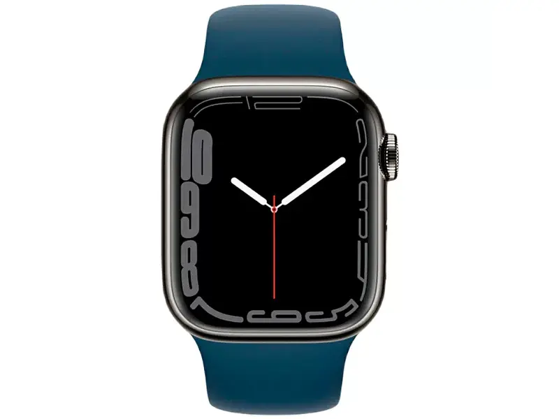 Смарт-годинник Apple Watch Series 7 GPS + Cellular 41mm Graphite S. Steel Case w. Abyss Blue S. Band (MKHJ3) - фото 2