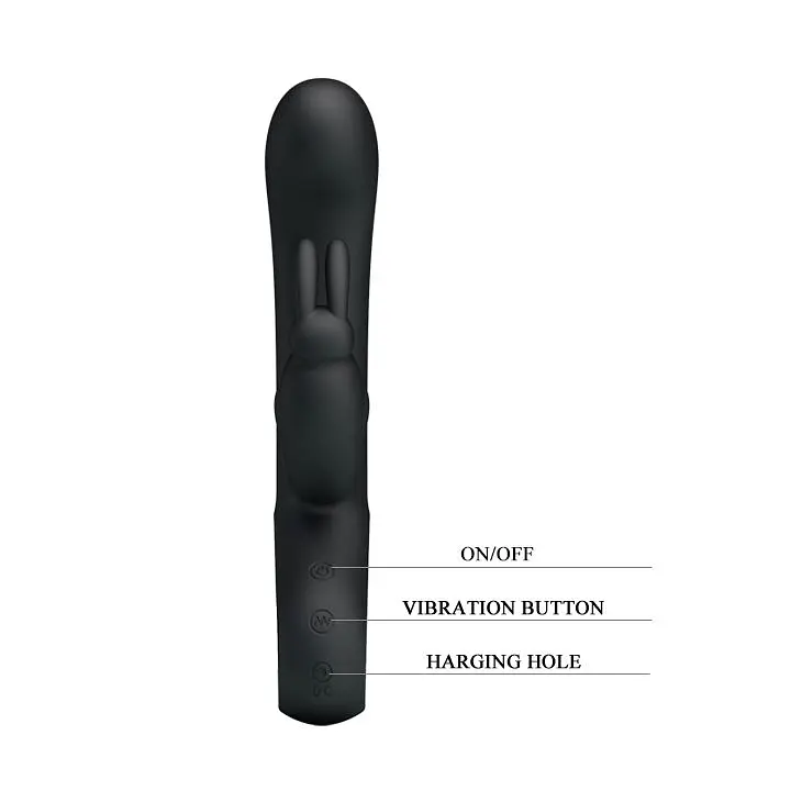 Вібратор-кролик Pretty Love Webb Vibrator Black Силіконовий, 21х3.5 см чорний - фото 4