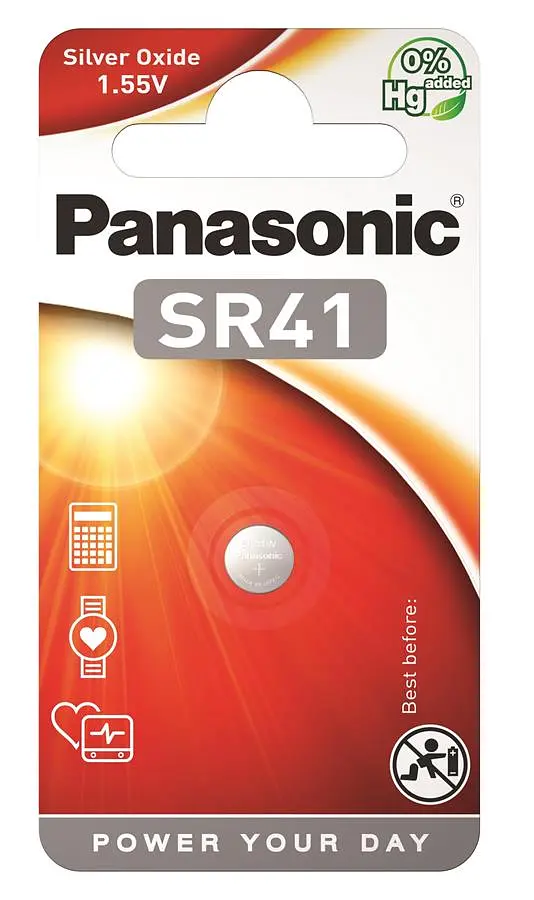 Батарейка Panasonic SR-41EL/1B срібло-цинкова SR41 (392 V392 D392) блістер 1 шт. - фото 1