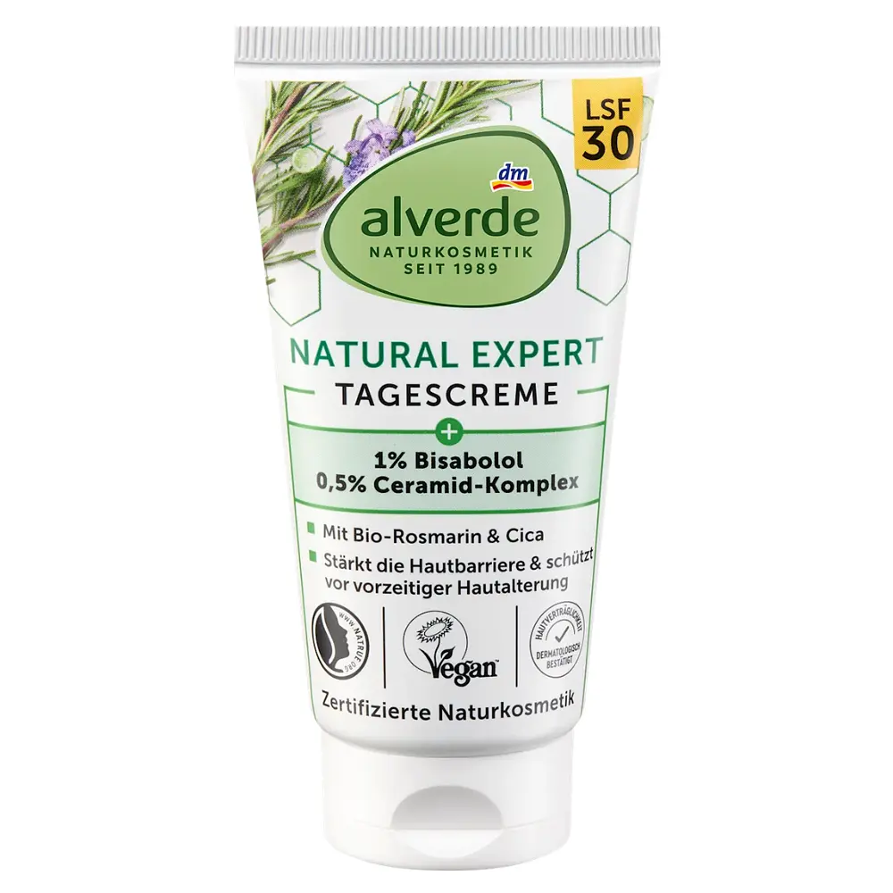 Денний крем для обличчя Alverde Naturkosmetik Natural Expert 1% бісаболол та 0,3% керамідний комплекс 50 мл - фото 3