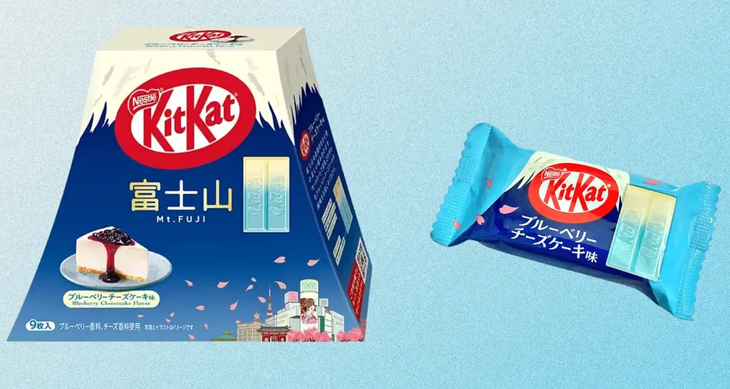 Шоколадні міні батончики KitKat Fuji Blueberry Cheesecake 9шт, 180г - фото 6
