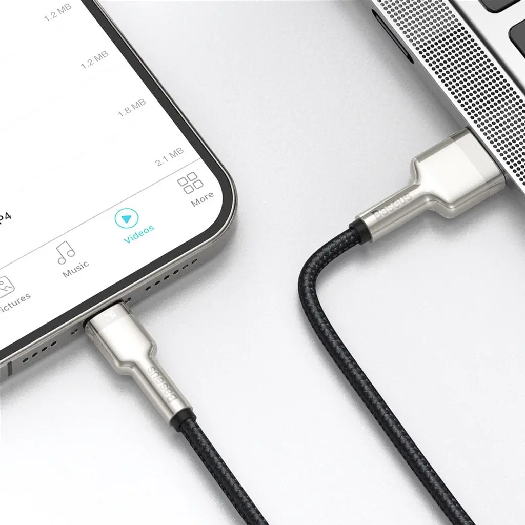 Кабель Baseus Cafule Metal USB to Lightning 2м Black (CALJK-B01) [73380] - фото 5