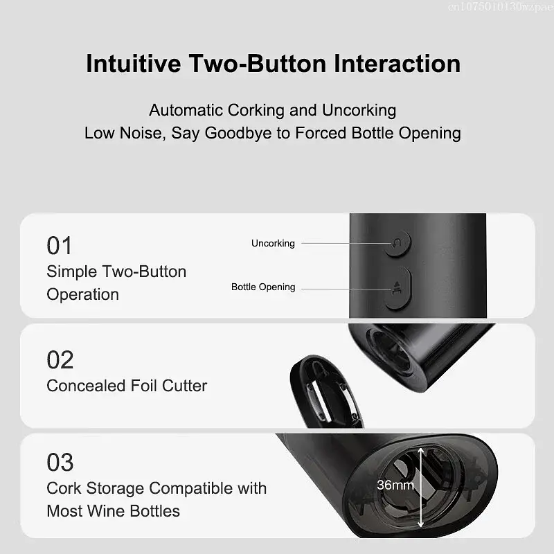 Штопор Xiaomi Mijia Electric Red Wine Bottle Opener (KGJ001T) - фото 6