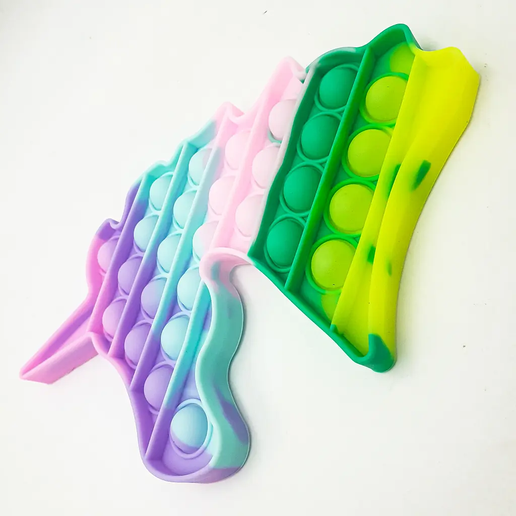 Сенсорна іграшка антистрес силіконова нескінченна пухирка поп іт UKC Pop It Fidget єдиноріг 2 різнокольоровий - фото 3