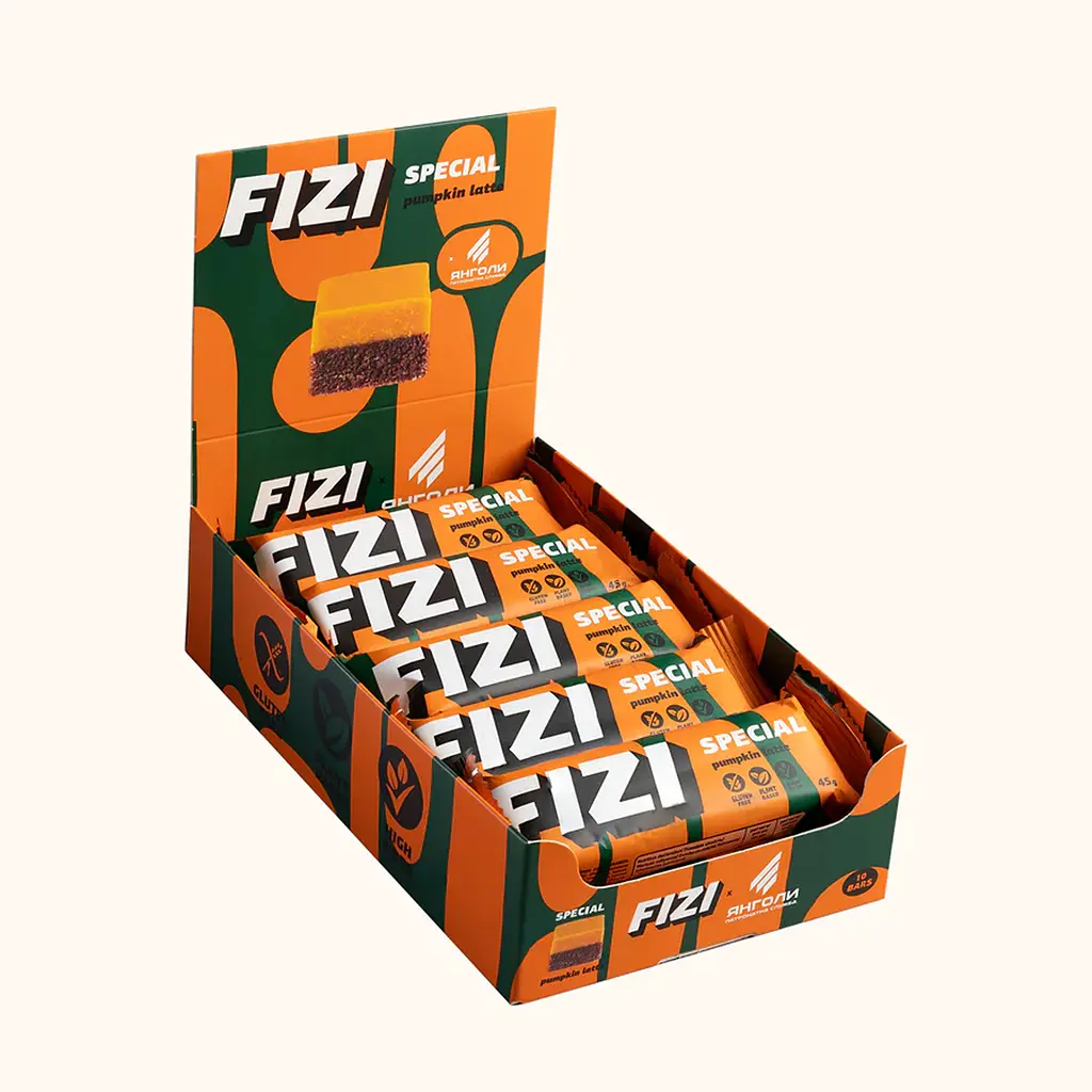 Енергетичні батончики, Fizi Special — 10 × 45 г Pumpkin Latte