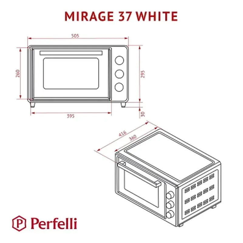 Електропіч Perfelli MIRAGE 37 WHITE - фото 12