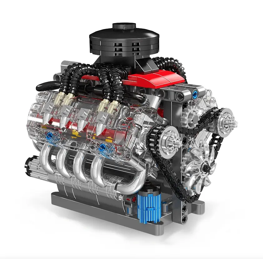 Конструктор двигун Mould King V8 Chevrolet Chevy LSX454 моторозований дитячий мотор шевроле 487 деталей - фото 2