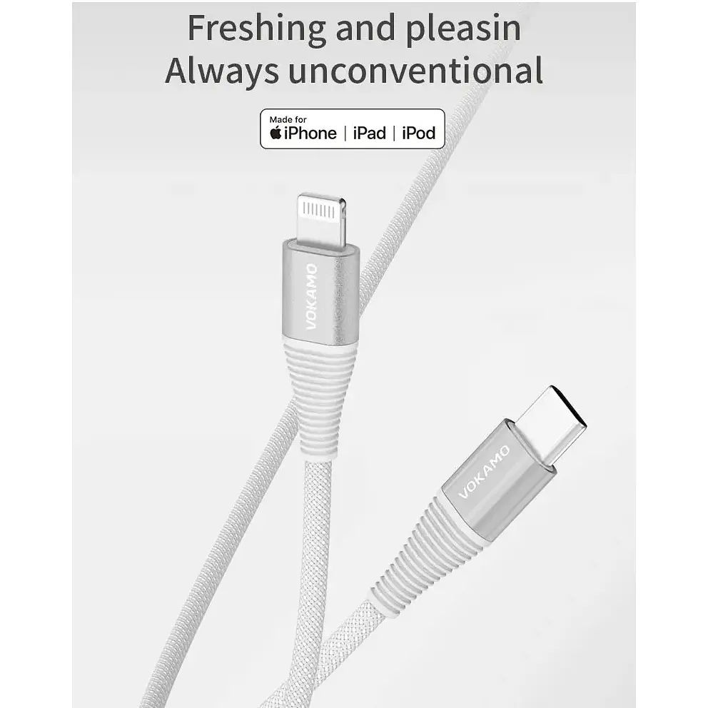 Кабель для зарядки Vokamo SC4 Luxlink Type-C to Lightning 20Вт 1.2 м - фото 4