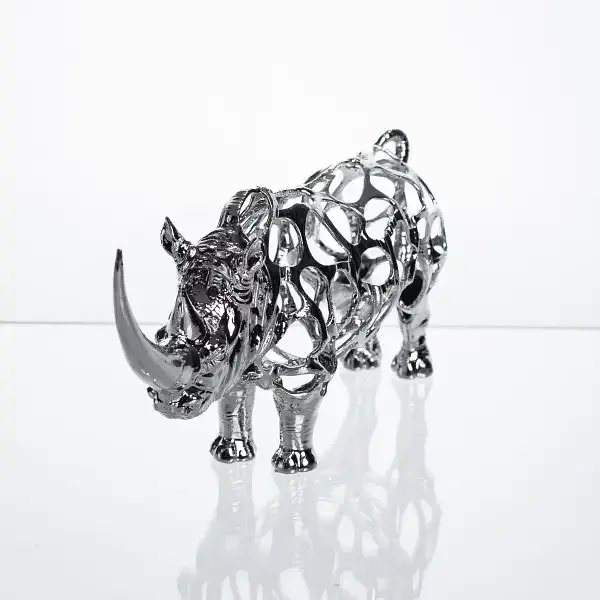 Декоративна фігурка Yiwu Rhinoceros 23x6x10 см металева статуетка носорога колекційна для дому декор HP-7-23 - фото 3