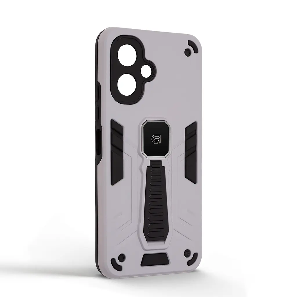 Чехол для Infinix Smart 10 4G, Proover, серый, с подставкой и магнитом, противоударный, ударопрочный, бронированный, панель-накладка, защита всего корпуса, термополиуретан (TPU) + поликарбонат (PC), ArmorStandart (ARM87169) - фото 2