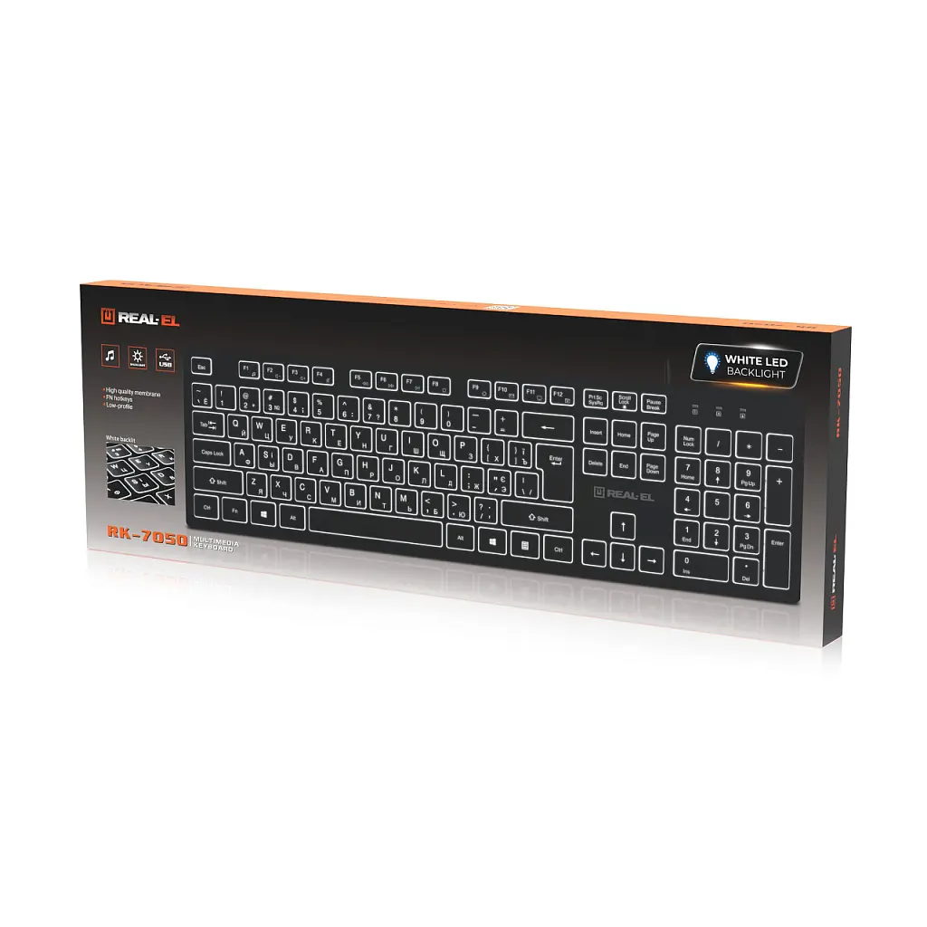 Клавіатура REAL-EL RK-7050 USB Black (EL123100054) - фото 7