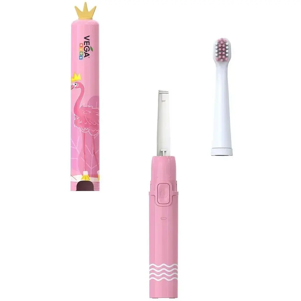 Електрична дитяча зубна щітка Vega Kids VK-500P звукова рожева - фото 3