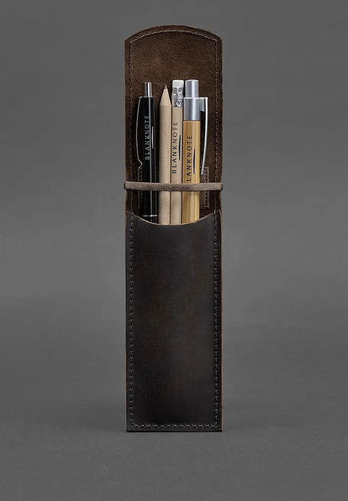 Шкіряний чохол для ручок 1.0 темно-коричневий Crazy Horse - фото 3