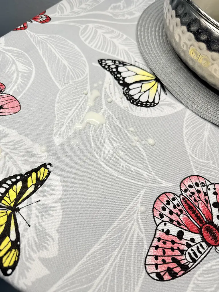 Скатертина Ecotton DUCK 170х150 см водовідштовхувальна сіра 5725-13 Метелики (24033) - фото 4