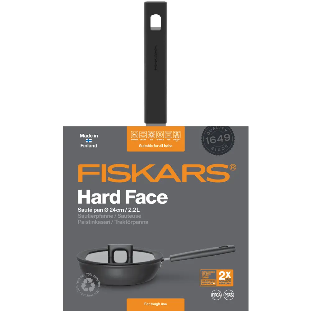 Сотейник Fiskars Hard Face, з кришкою, 24 см (1052230) - фото 3