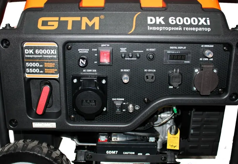 Генератор інверторний GTM 5,0/5,5 кВт, однофазний, ручний запуск (DK6000Xi) - фото 4