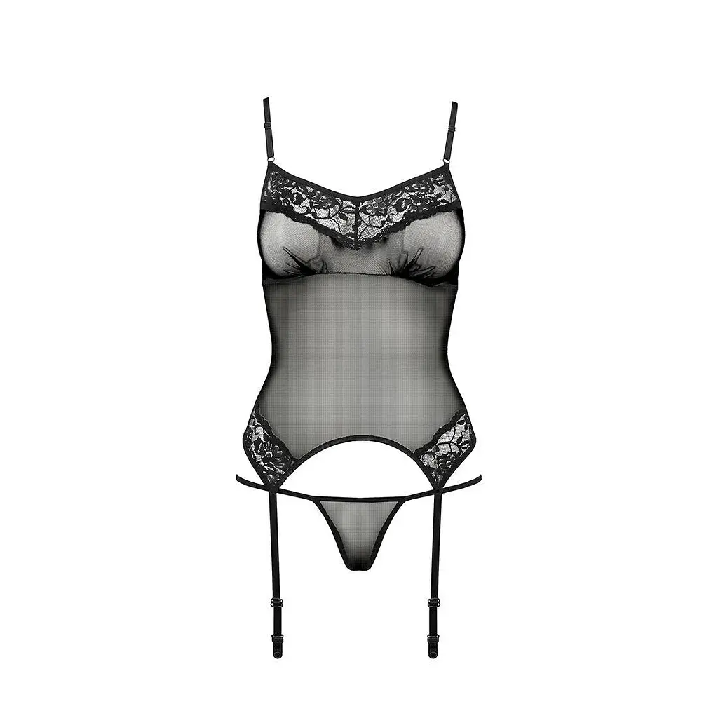 Корсет з пажами Passion MELANIA CORSet black L/XL - фото 5