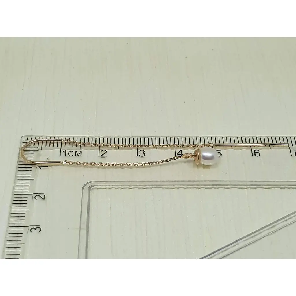 Золоті сережки-протягання Favoritum з перлами. 211447 - фото 3