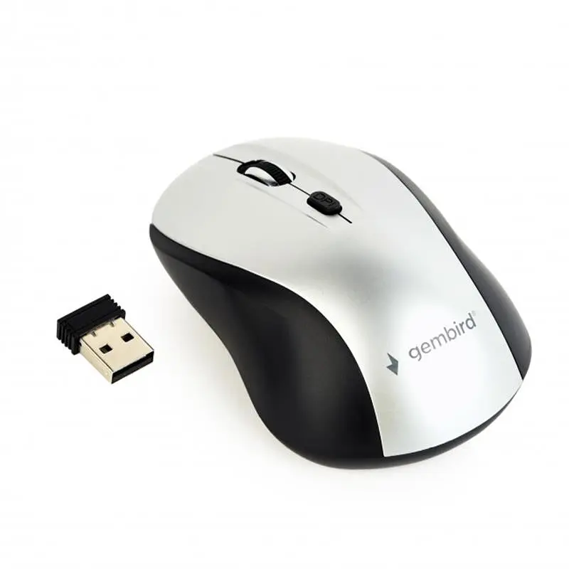 Миша бездротова Gembird MUSW-4B-02-BS Black/Silver USB - фото 2