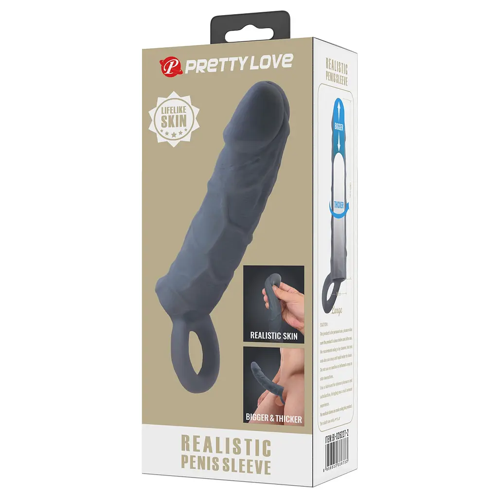Насадка на пеніс PRETTY LOVE Realistic Penis Sleeve, TPR PRETTY LOVE BI-026227-2 103664 - фото 10