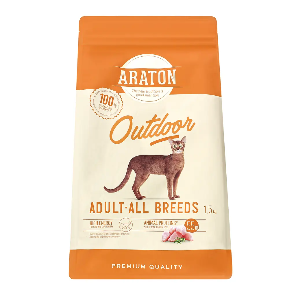 Сухий корм для дорослих котів Araton Outdoor Adult All Breeds з куркою та індичкою 1.5 кг - фото 2